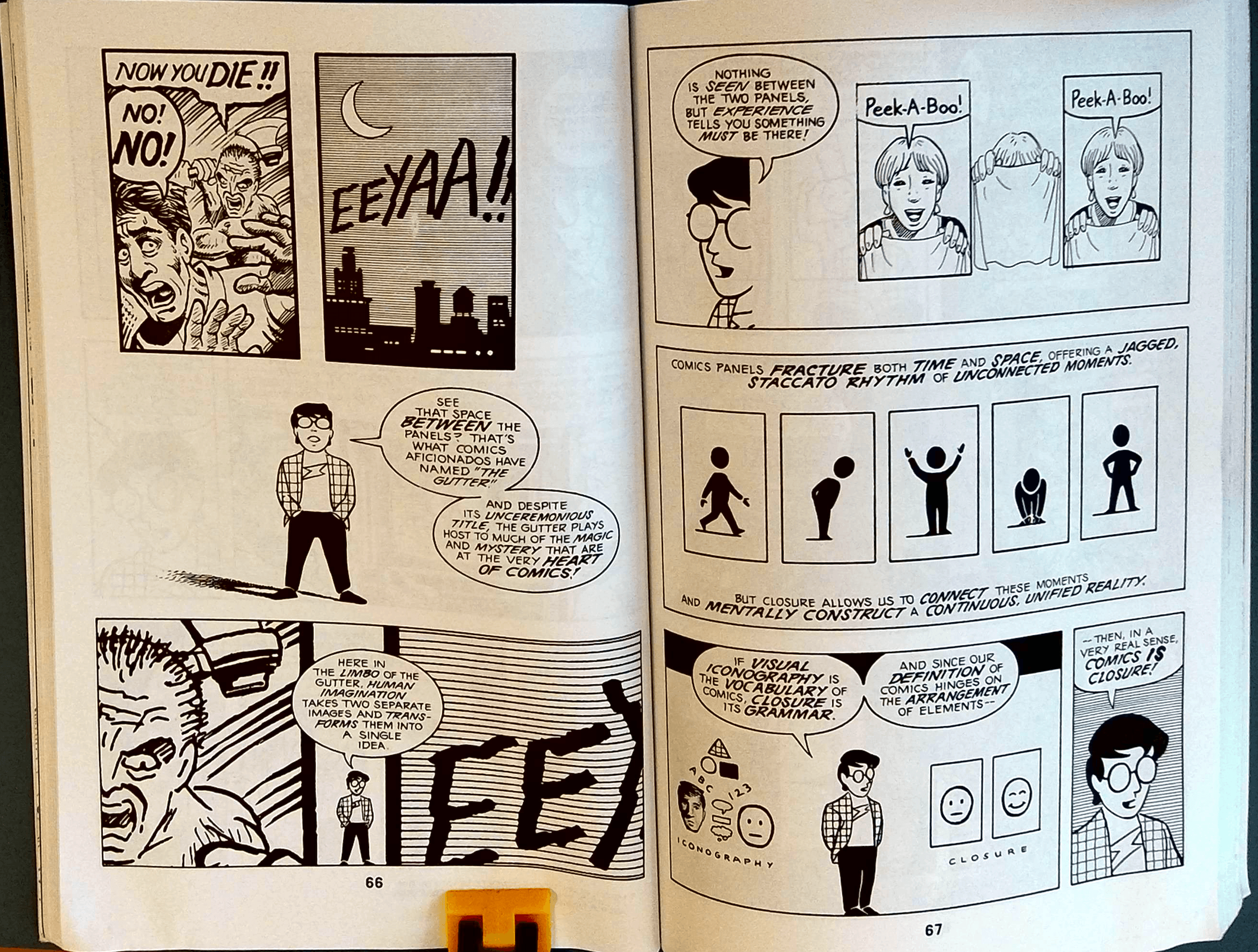 Understanding Comics by Scott McCloud as an extreme examples of director's
commentary, where the author's avatar uses a more conversational style of commentary than the book's default, more academic prose.