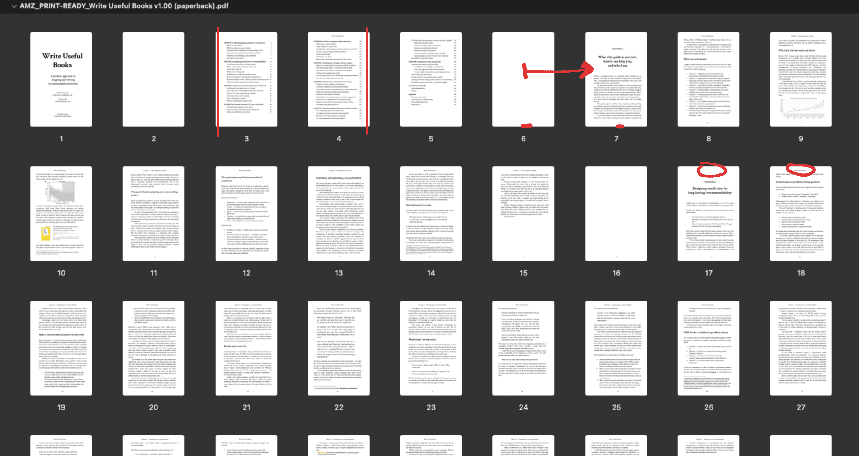 Screenshot of pages in an interior layout